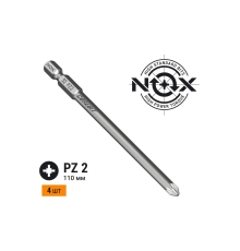 Бита COREBIT (4 шт; PZ2х110 мм; упаковка ПВХ; E6.3) NOX 330110-4