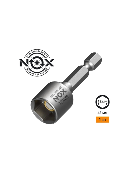 Ключ-насадка магнитная NUT SETTER 12x48 мм, карта NOX 551201
