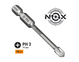 Бита торсионная STRONG (10 шт; PH3х70 мм; бокс; E6.3) NOX 336370