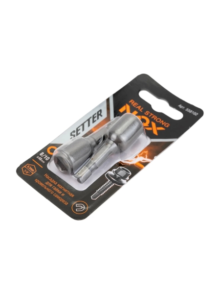 Ключ-насадка магнитная NUT SETTER (2 шт; 8/10x48 мм; карта) NOX 558102