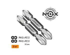 Набор бит двухсторонних (2 шт; Ph2xPz2х50 мм; карта) NOX 336003