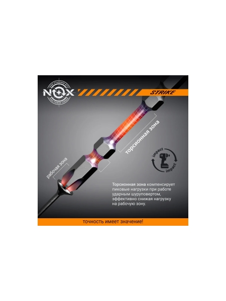 Бита impact STRIKE (2 шт; Tx30х60 мм; карта; Е6.3) NOX 333060-2