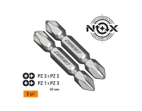 Набор бит двухсторонних (2 шт; Pz2xPz2, Pz1xPz3; 50 мм; карта) NOX 336005