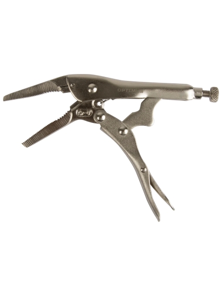 Зажимные клещи Optimus с фиксатором 130 мм удлиненные губки 11065