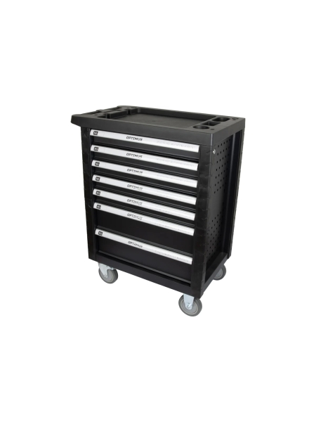 Тележка инструментальная Optimus TS-07 7 полок с набором инструментов 139 пр, пластиковая столешница OPTIMUS TS-07