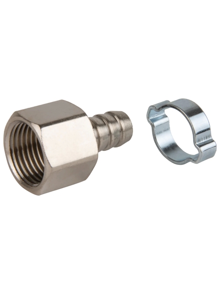 Штуцер пневматический елочка с обжимным кольцом, внутренняя резьба 1/2", 12 мм Optimus OPT-74012HF