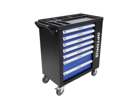 Тележка инструментальная Optimus 7 полок с набором инструментов 289 пр, пластиковая столешница OPT-917P