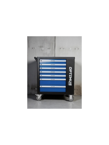 Тележка инструментальная Optimus 7 полок с набором инструментов 289 пр, пластиковая столешница OPT-917P