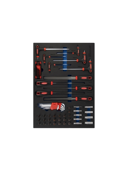 Тележка инструментальная Optimus 7 полок с набором инструментов 289 пр, пластиковая столешница OPT-917P