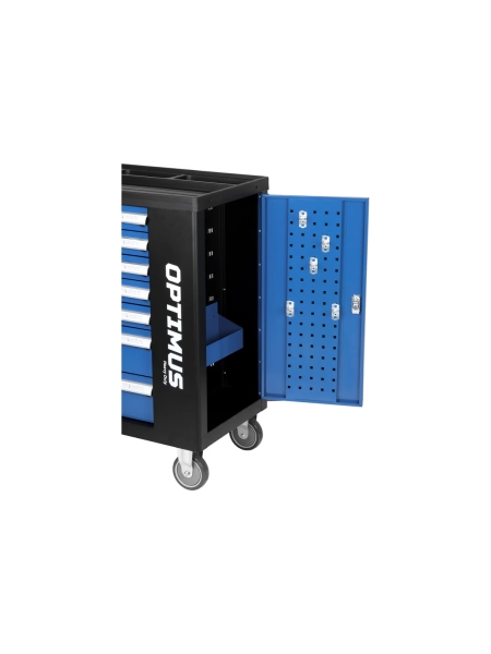 Тележка инструментальная Optimus 7 полок с набором инструментов 289 пр, пластиковая столешница OPT-917P