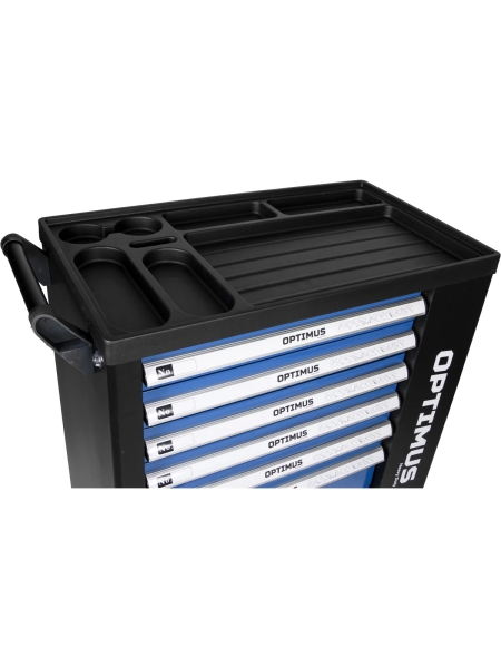 Тележка инструментальная Optimus 7 полок с набором инструментов 289 пр, пластиковая столешница OPT-917P