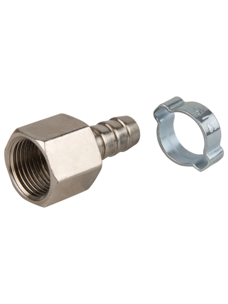 Штуцер пневматический елочка с обжимным кольцом, внутренняя резьба 3/8", 10 мм Optimus OPT-73010HF