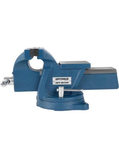 Профессиональные слесарные тиски поворотные с наковальней 125 мм Optimus OPT-BV125