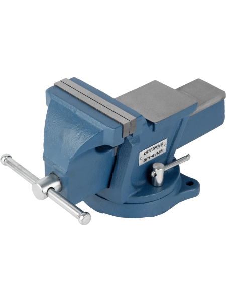 Профессиональные слесарные тиски поворотные с наковальней 125 мм Optimus OPT-BV125
