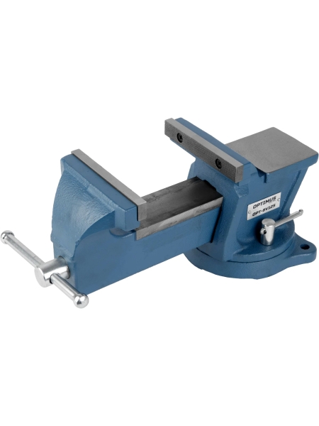 Профессиональные слесарные тиски поворотные с наковальней 125 мм Optimus OPT-BV125