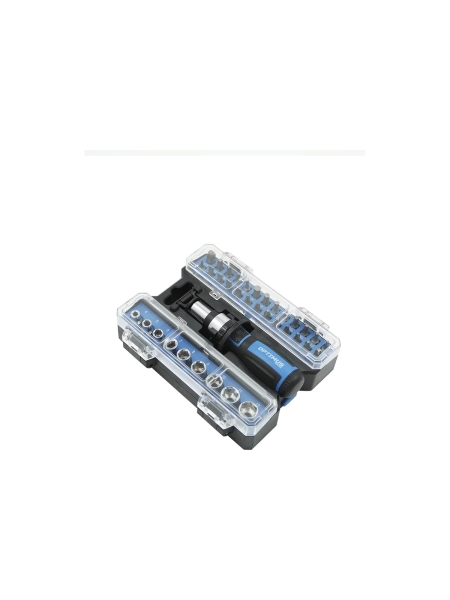 Отвертка реверсивная Optimus с набором бит и торцевых головок 36 предметом OPT-BS2036