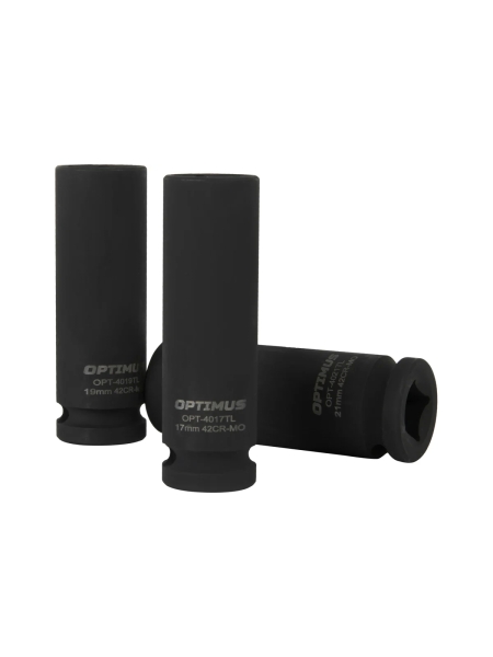 Набор ударных головок тонкостенных 3 шт, 17-21 мм, 1/2"DR Optimus OPT-40303