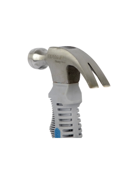 Молоток-гвоздодер укороченный Optimus с фиберглассовой рукоятью и бойком весом 225 г OPT-HMC450S