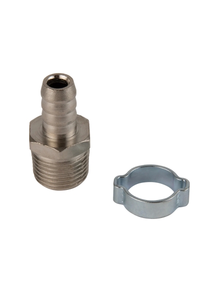 Штуцер пневматический елочка с обжимным кольцом, внешняя резьба 1/2", 12 мм Optimus OPT-74012HM