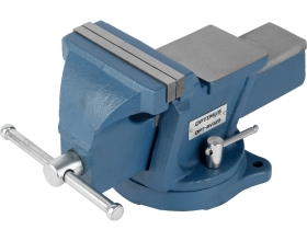 Профессиональные слесарные тиски поворотные с наковальней 125 мм Optimus OPT-BV125