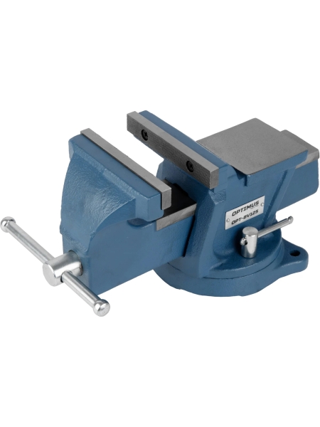 Профессиональные слесарные тиски поворотные с наковальней 125 мм Optimus OPT-BV125