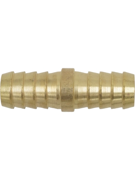 Штуцер соединительный латунный елочка-елочка 12x12 мм, 2 обжимных оцинкованных стальных хомута Optimus OPT-71212HH