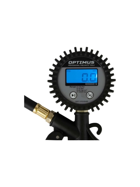 Пистолет для подкачки шин с цифровым дисплеем Optimus 0-12 бар OPT-PI1040