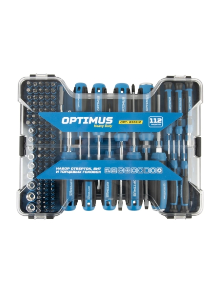 Набор отверток, бит и торцевых головок OPTIMUS 112 предм. OPT-BS5112