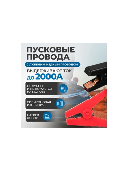 Пусковое устройство для автомобиля Optimus 2000А, 16000 мАч HD OPT-Start1000