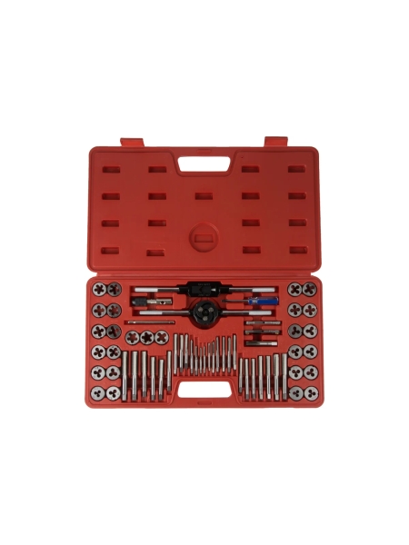 Набор метчиков и плашек Optimus М3-12, 4-40 - 1/8NPT27, метрическая и дюймовая резьба, 60 предметов OPT-MTDS60