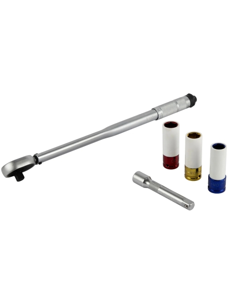 Динамометрический ключ Optimus 40-210 Нм с набором ударных головок и удлинителем, 1/2 OPT-TS40210