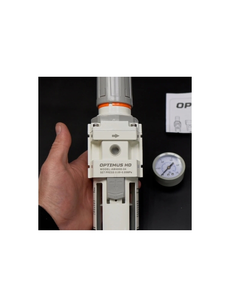 Фильтр-масловлагоотделитель с манометром и регулятором давления HEAVY DUTY 1/2" Optimus AW4000-04