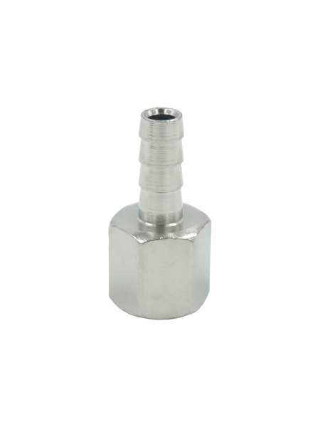 Штуцер пневматический елочка с обжимным кольцом, внутренняя резьба 1/4", 8 мм Optimus OPT-72008HF