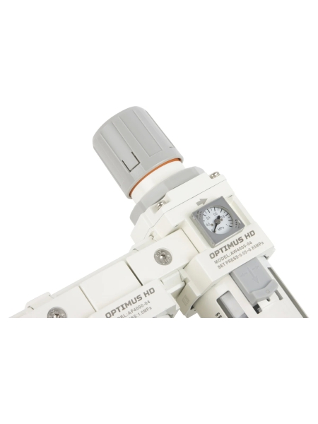 Блок подготовки воздуха 1/2" трехступенчатый с влаго-маслоотделителем, регулятором и манометром hd Optimus AFFW4000-04