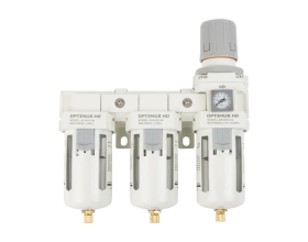 Блок подготовки воздуха 1/2" трехступенчатый с влаго-маслоотделителем, регулятором и манометром hd Optimus AFFW4000-04