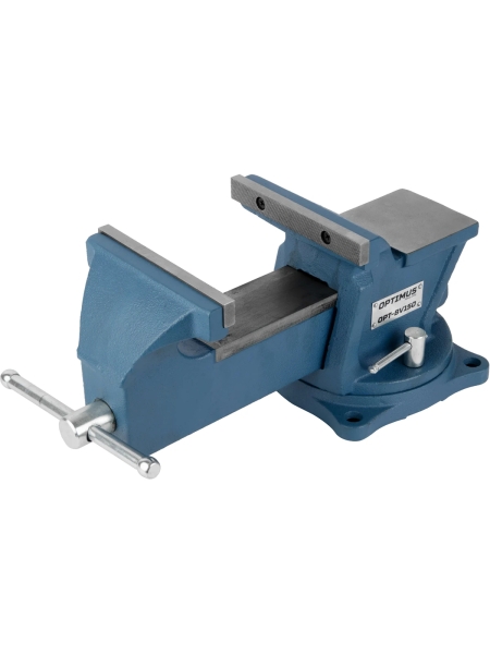 Профессиональные слесарные тиски поворотные с наковальней Optimus 150 мм OPT-BV150