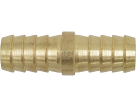 Штуцер соединительный латунный елочка-елочка 12x12 мм, 2 обжимных оцинкованных стальных хомута Optimus OPT-71212HH