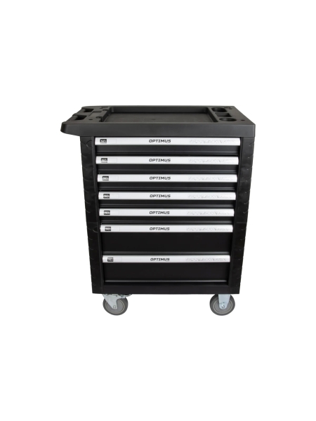 Тележка инструментальная Optimus TS-07 7 полок с набором инструментов 139 пр, пластиковая столешница OPTIMUS TS-07