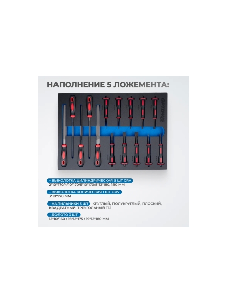 Тележка инструментальная Optimus 7 полок с набором инструментов 298 пр, металлическая столешница OPT-717M