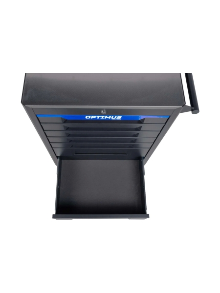 Тележка инструментальная Optimus 7 полок с набором инструментов 298 пр, металлическая столешница OPT-717M