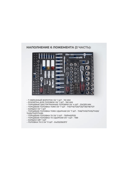 Тележка инструментальная Optimus 7 полок с набором инструментов 298 пр, металлическая столешница OPT-717M