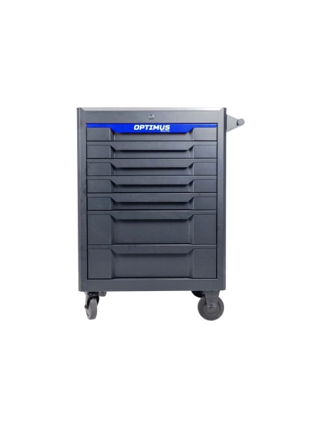 Тележка инструментальная Optimus 7 полок с набором инструментов 298 пр, металлическая столешница OPT-717M