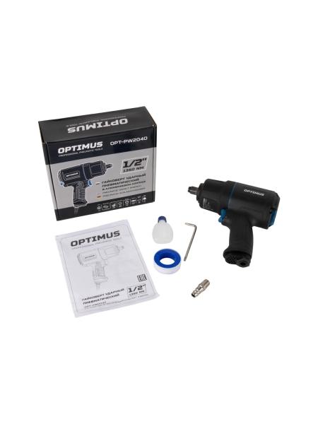 Гайковерт пневматический ударный Optimus в алюминиевом корпусе, привод 1/2, 1350 Нм OPT-PW2040