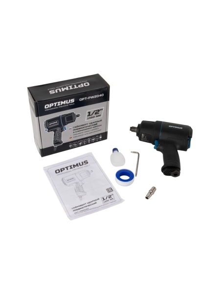 Гайковерт пневматический ударный Optimus в алюминиевом корпусе, привод 1/2, 1350 Нм OPT-PW2040