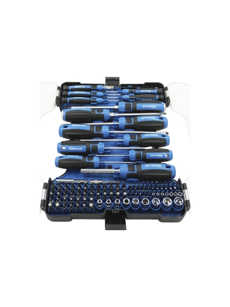 Набор отверток, бит и торцевых головок OPTIMUS 112 предм. OPT-BS5112