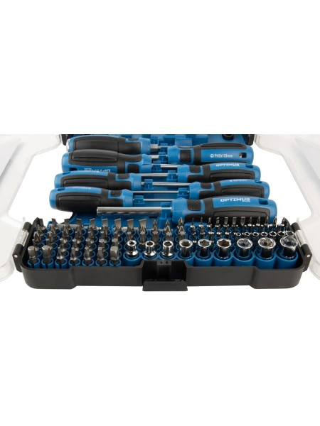 Набор отверток, бит и торцевых головок OPTIMUS 112 предм. OPT-BS5112