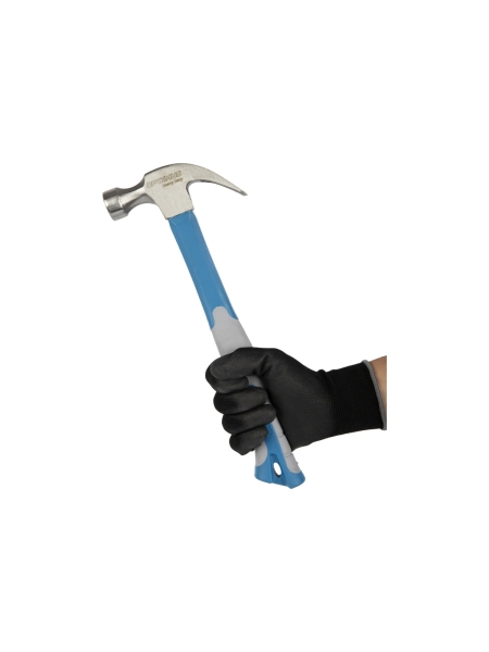 Молоток-гвоздодер с фиберглассовой рукоятью и бойком весом 450г Optimus OPT-HMC450