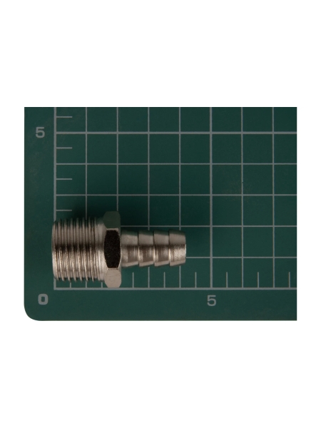 Штуцер пневматический елочка с обжимным кольцом, внешняя резьба 1/2", 12 мм Optimus OPT-74012HM