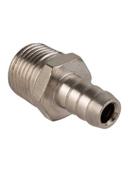 Штуцер пневматический елочка с обжимным кольцом, внешняя резьба 1/2", 12 мм Optimus OPT-74012HM