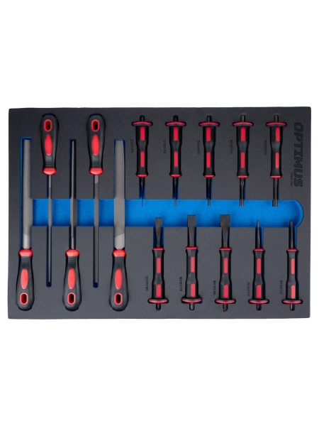 Тележка инструментальная Optimus 7 полок с набором инструментов 298 пр, пластиковая столешница OPT-717P